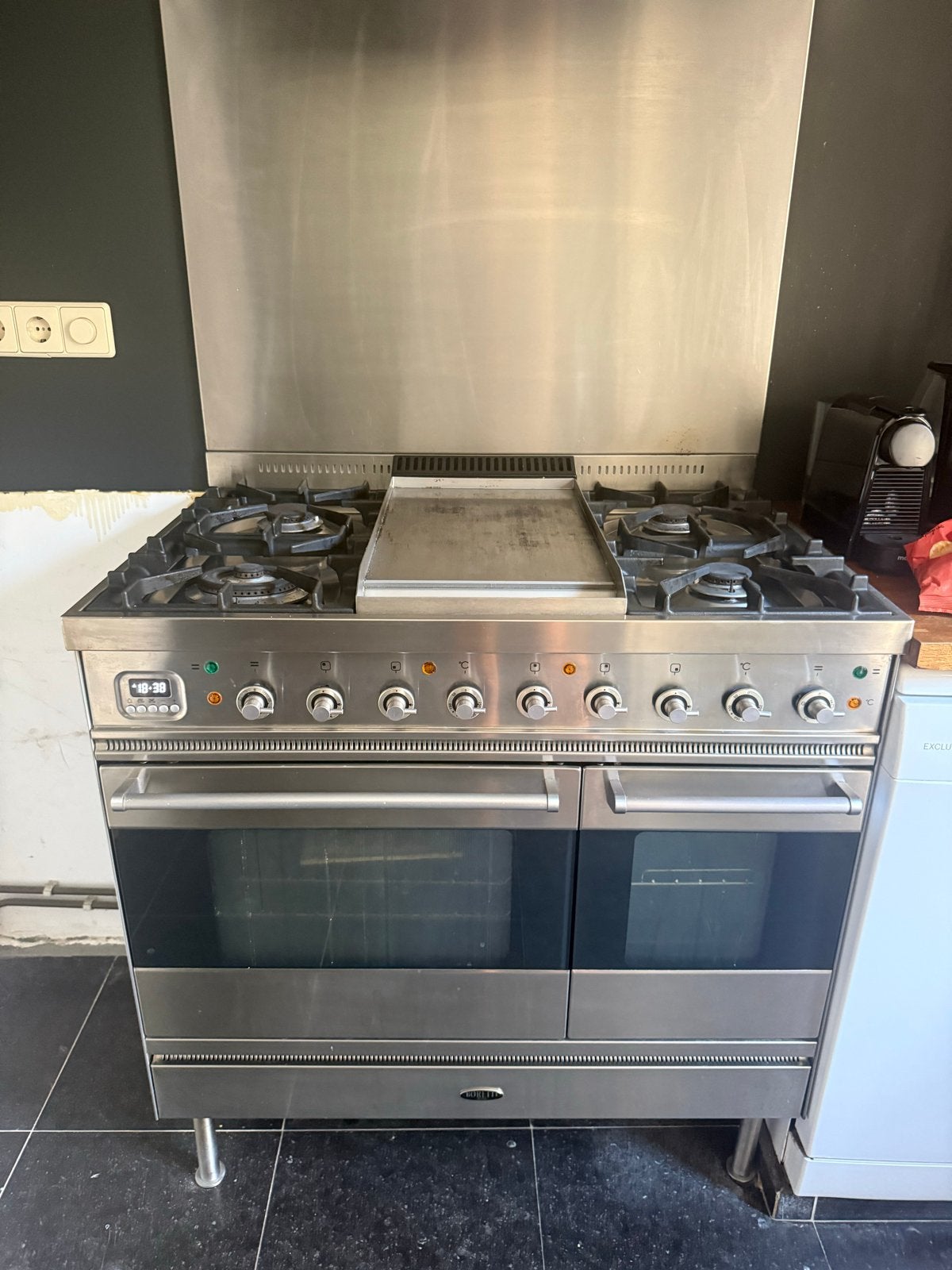 Boretti Fornuis met Dubbele Oven en 5 gasbranders, Gebruikt, 60 cm of meer, Grill, Ophalen of Verzenden