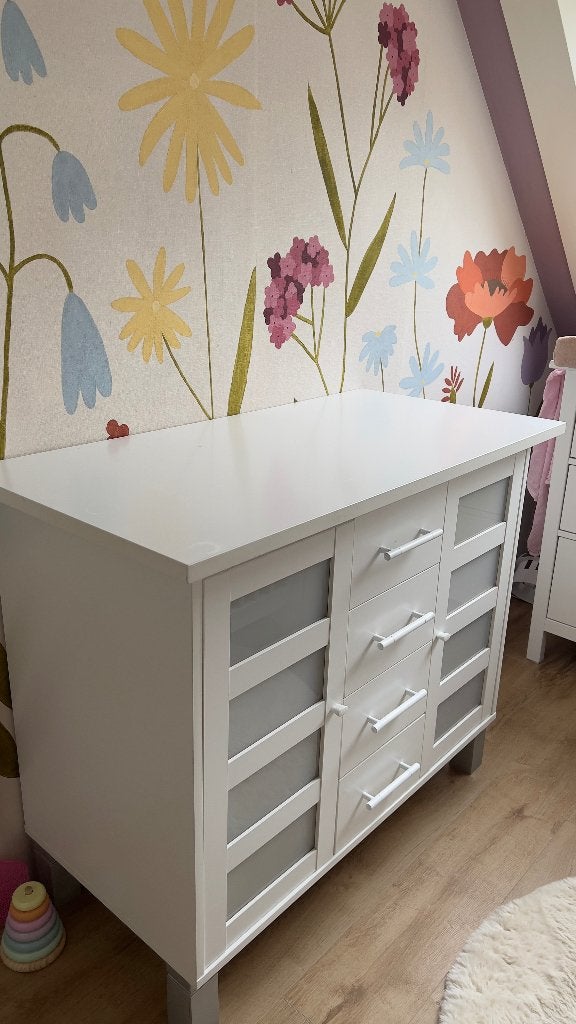 Witte kast of commode, Ophalen, Gebruikt, 50 tot 70 cm, 100 cm of meer