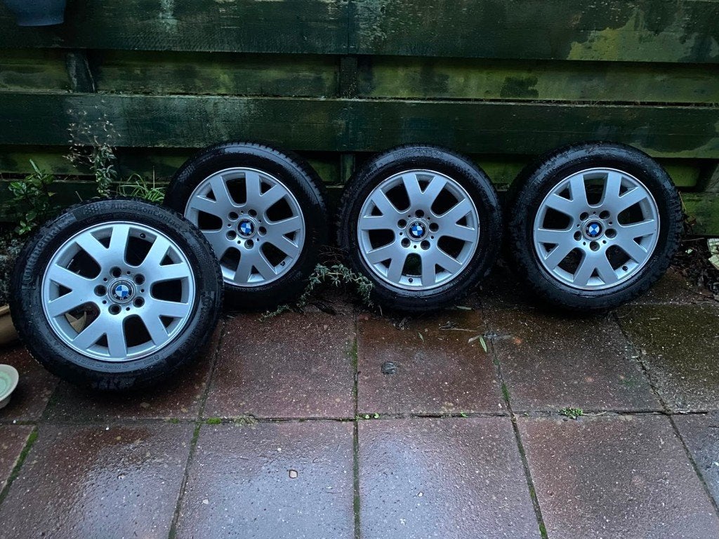 BMW Style 54 velgen 16 inch (+Continental all-season banden), Ophalen, Gebruikt, 16 inch, Banden en Velgen