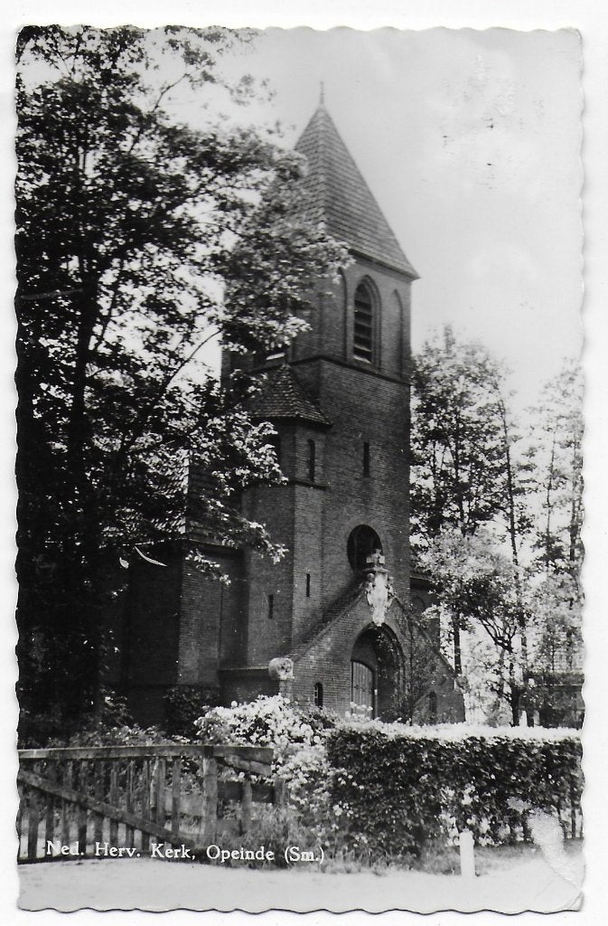 Q2780 oude ansichtkaart ned herv kerk opeinde sm ongelopen, Ophalen of Verzenden, 1960 tot 1980, Ongelopen