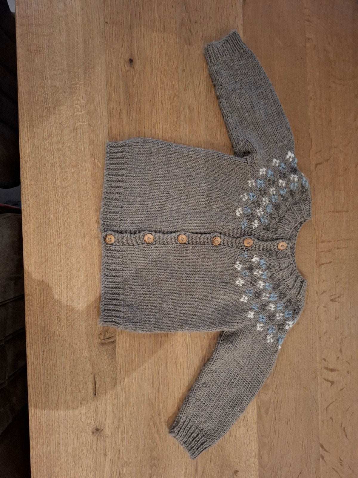 Handgemaakt wollen vestje 1 tot 2 jaar, Kinderen en Baby's, Ophalen of Verzenden, Gebruikt, Jongen of Meisje