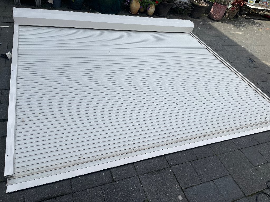 wit ral 9001 electrisch rolluik breed 3.17,3 x 2.60,5 hoog, Ophalen, Gebruikt, 200 cm of meer, Wit