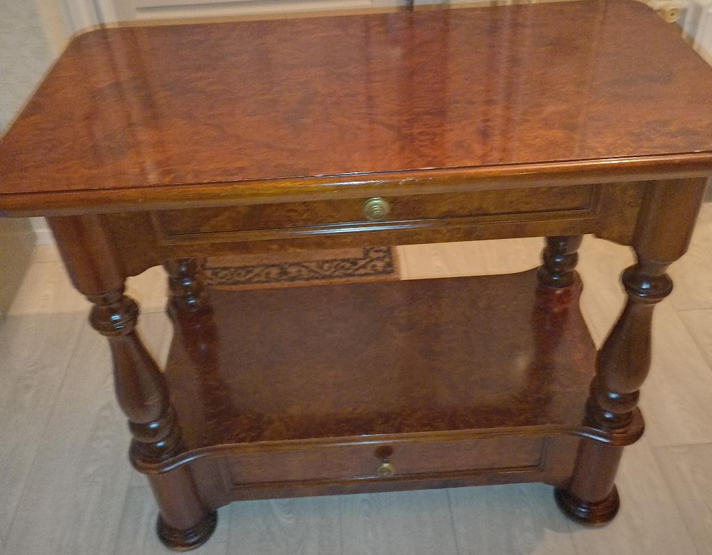 Mooi massief mahonie houten televisiemeubel met 2 lades, Huis en Inrichting, Ophalen, Zo goed als nieuw, 25 tot 50 cm, Minder dan 100 cm