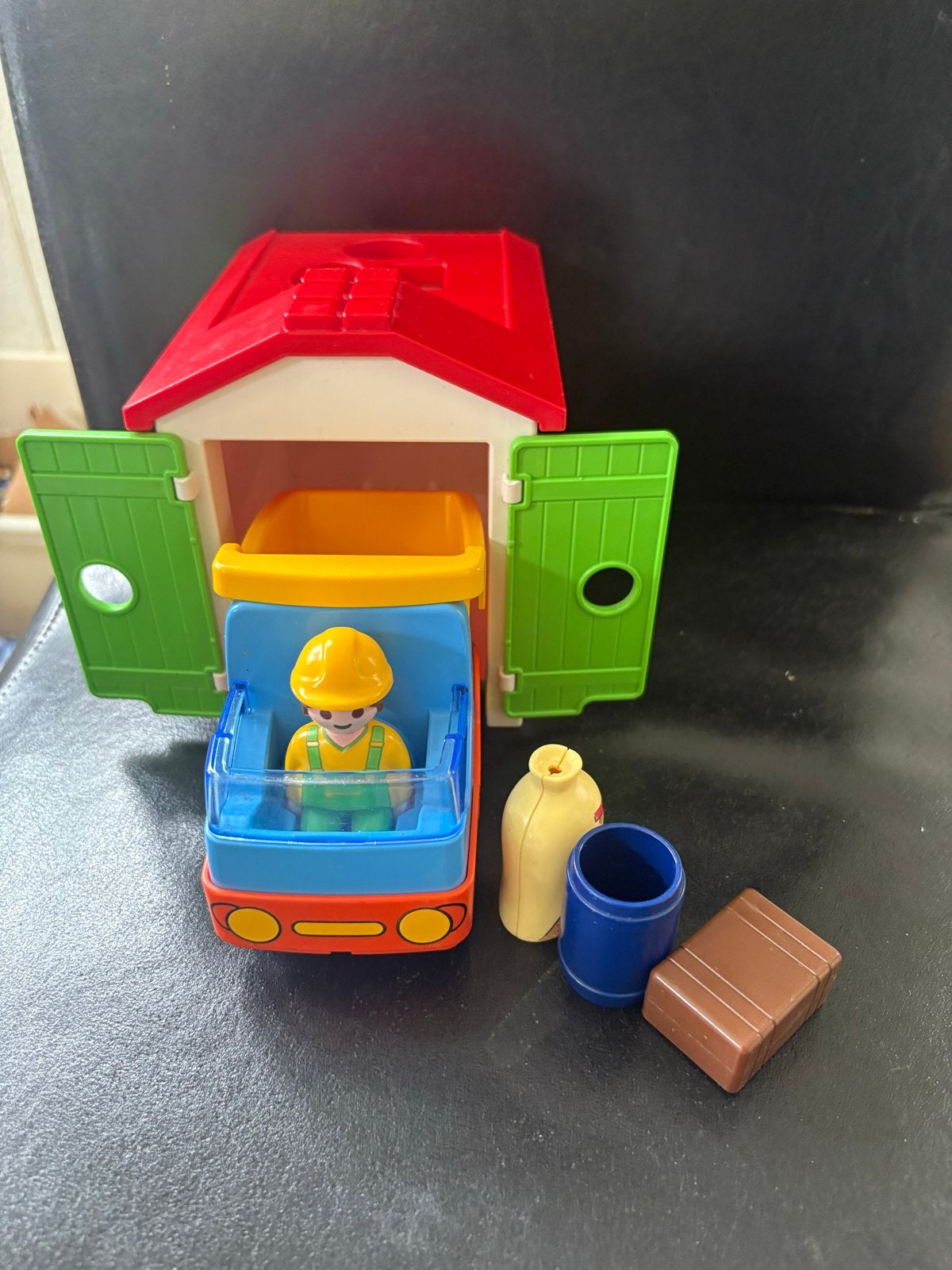 Playmobil 123 Garage met Vrachtwagen en Figuur, Kinderen en Baby's, Gebruikt, Complete set, Voertuig, 1.2.3