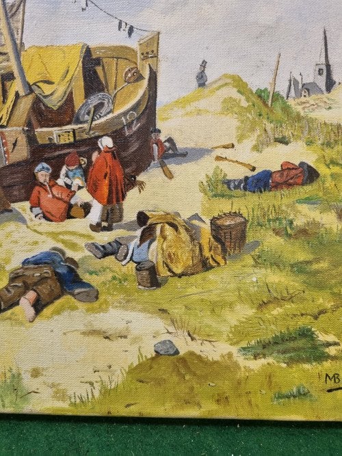 Schilderij boot visserij m.laporte, Ophalen of Verzenden, 'T Olde Gre-j, Info@toldegrej.nl, Endepoelstraat 20f Didam