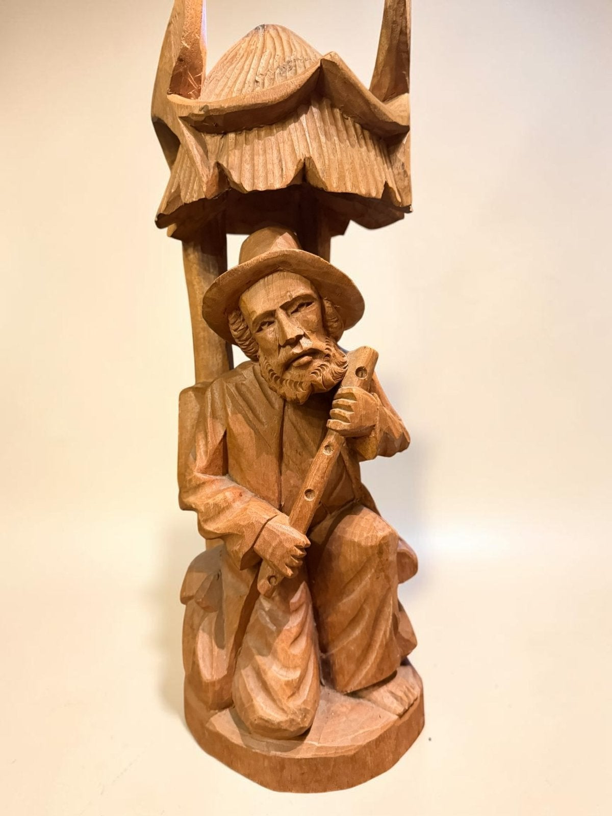 Vintage handgesneden alpenherder, Houtsnijwerk, Ophalen of Verzenden, Handgemaakt, 20 - 50 cm