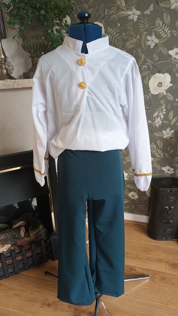 piraten zwaard  jas broek blouse blauw groen grijs maat 116, Ophalen of Verzenden, Nieuw, 110 t/m 116, Jongen of Meisje
