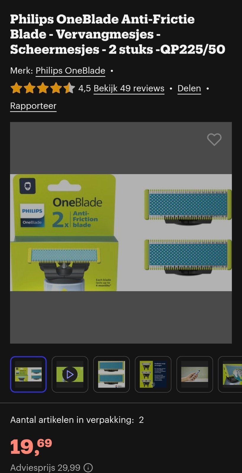 scheermesjes one blade, Ophalen of Verzenden, Nieuw