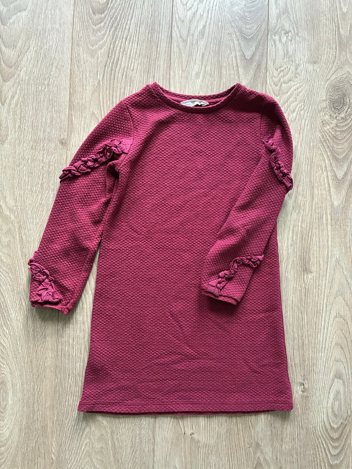 Mango jurk maat 122 roze met ruches, Ophalen of Verzenden, Zo goed als nieuw, Meisje