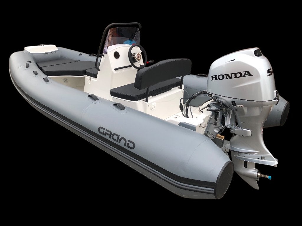 Nieuwe Grand 470 RIB met Honda 50 PK motor / Stuntprijs!, Watersport en Boten, Nieuw, Zonnedek, Grand, Ophalen