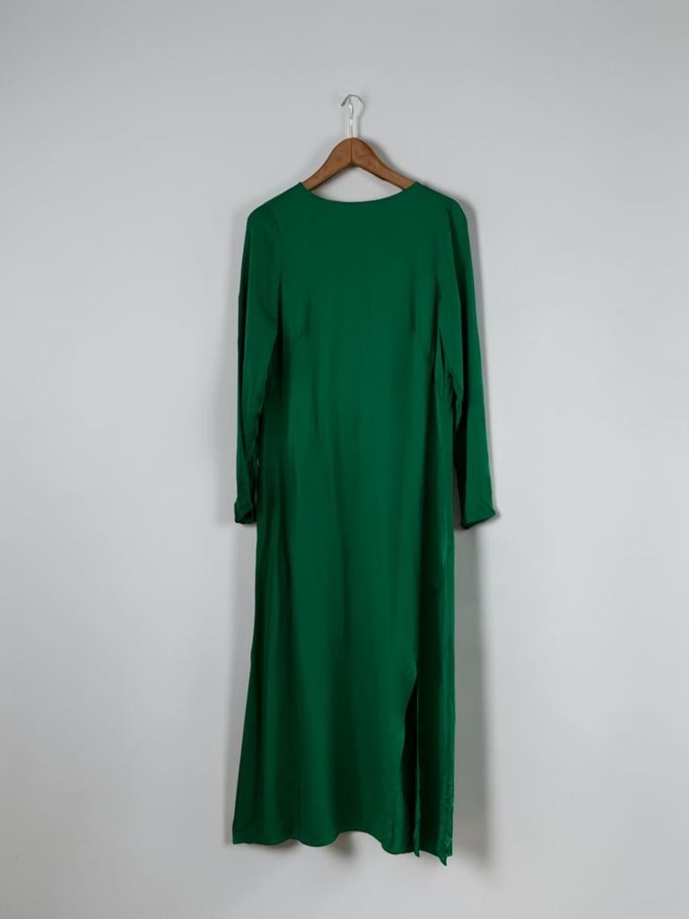 InWear groen smaragd CassIW jurk maat 36 midi maxi S small, Kleding | Dames, Nieuw, Ophalen of Verzenden, Maat 36 (S), Onder de knie
