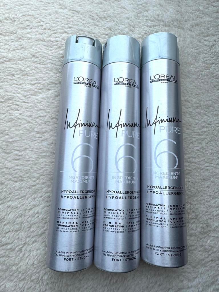 3 x 500 ml loreal professional haarlak forte nieuw, Ophalen of Verzenden, Nieuw, Gel, Wax, Haarlak of Mousse