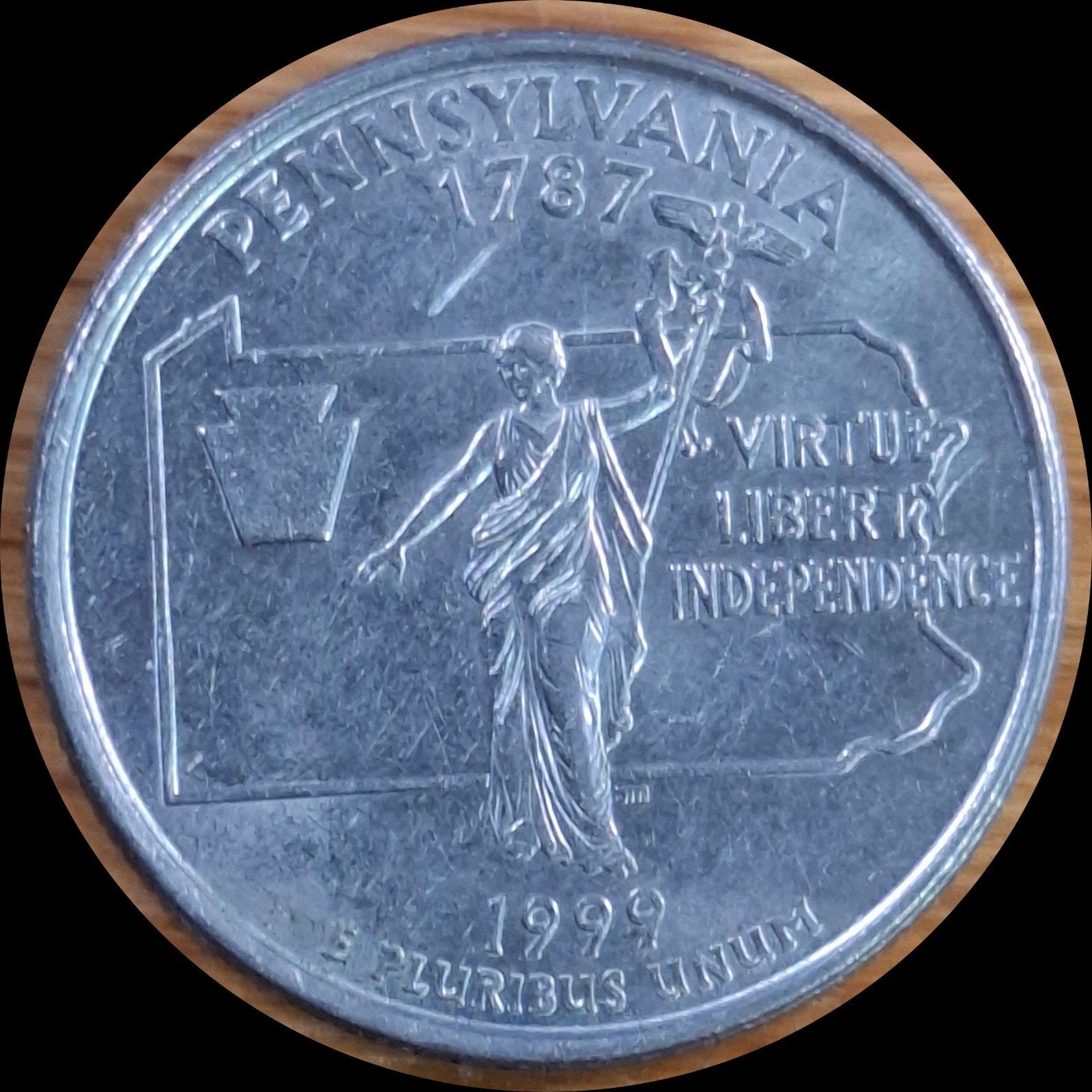 30# USA Quarter 1999P km294 Pennsylvania, Ophalen of Verzenden, Noord-Amerika