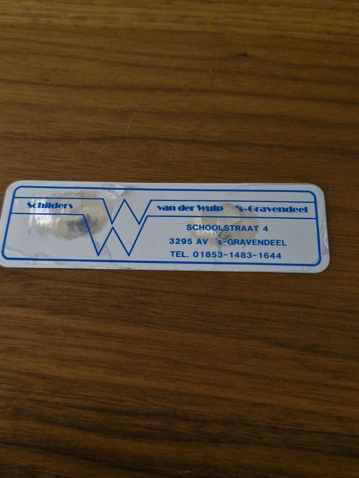 10944 Sticker Schilders van der Wulp 's-Gravendeel, Ophalen of Verzenden, Gebruikt, Bedrijf of Vereniging