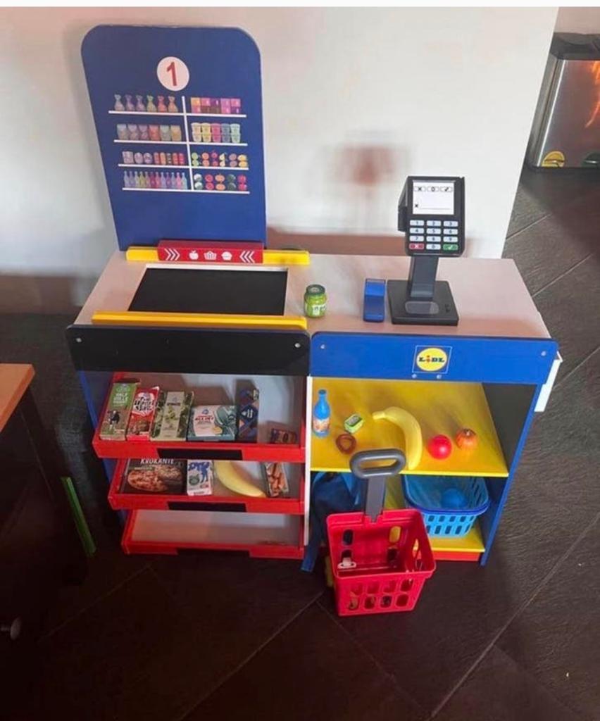 Lidl Speelgoedwinkeltje met boodschappen en mandjes, Kinderen en Baby's, Ophalen of Verzenden, Gebruikt
