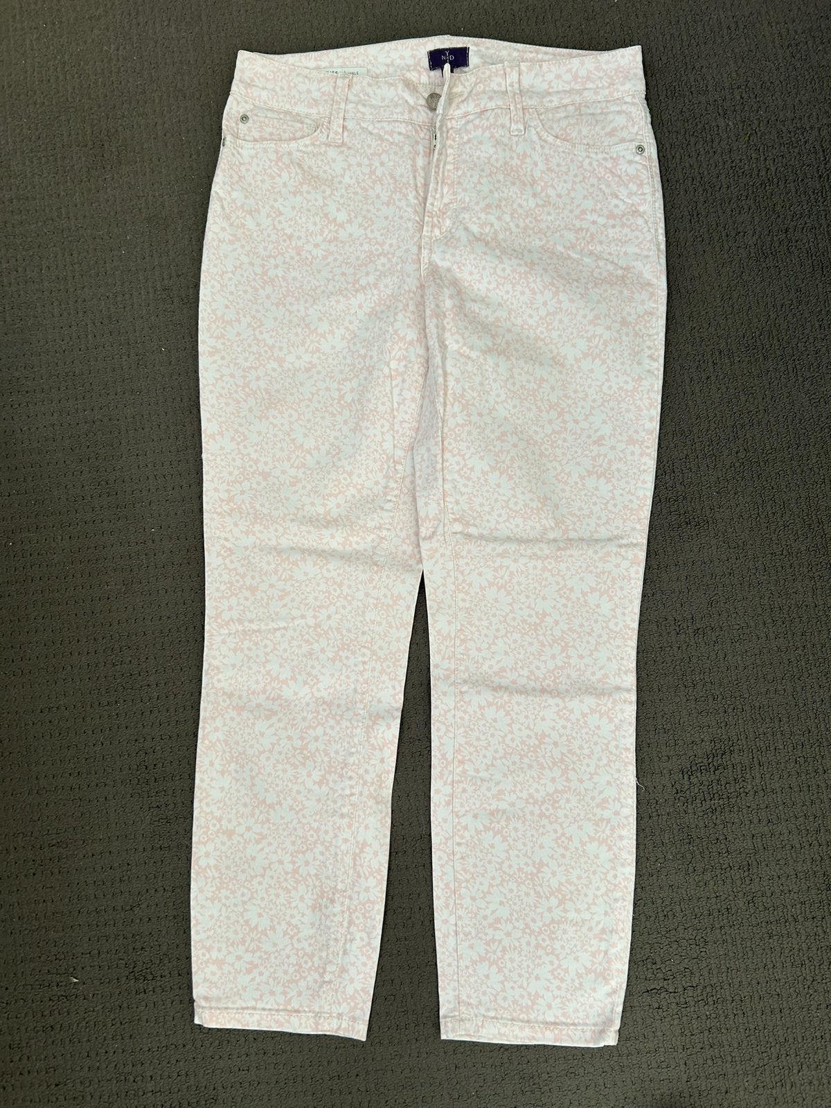 NYDJ zomerjeans , Clarissa Ankle, maat 6 (38) , zalm-wit, Maat 38/40 (M), Meerkleurig, Ophalen of Verzenden, Zo goed als nieuw