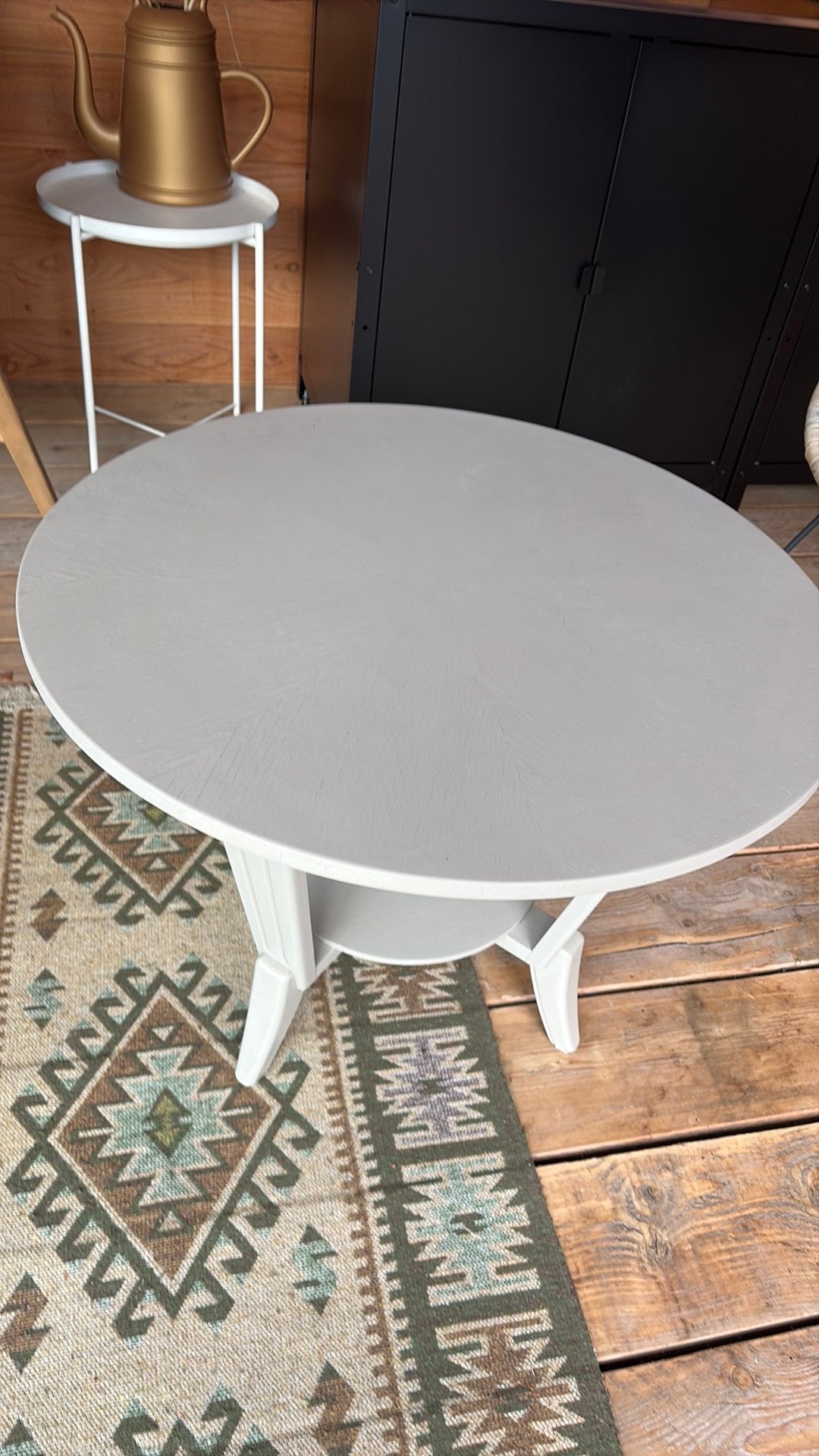 Ronde houten bijzettafel 80 cm doorsnede, Ophalen, Zo goed als nieuw