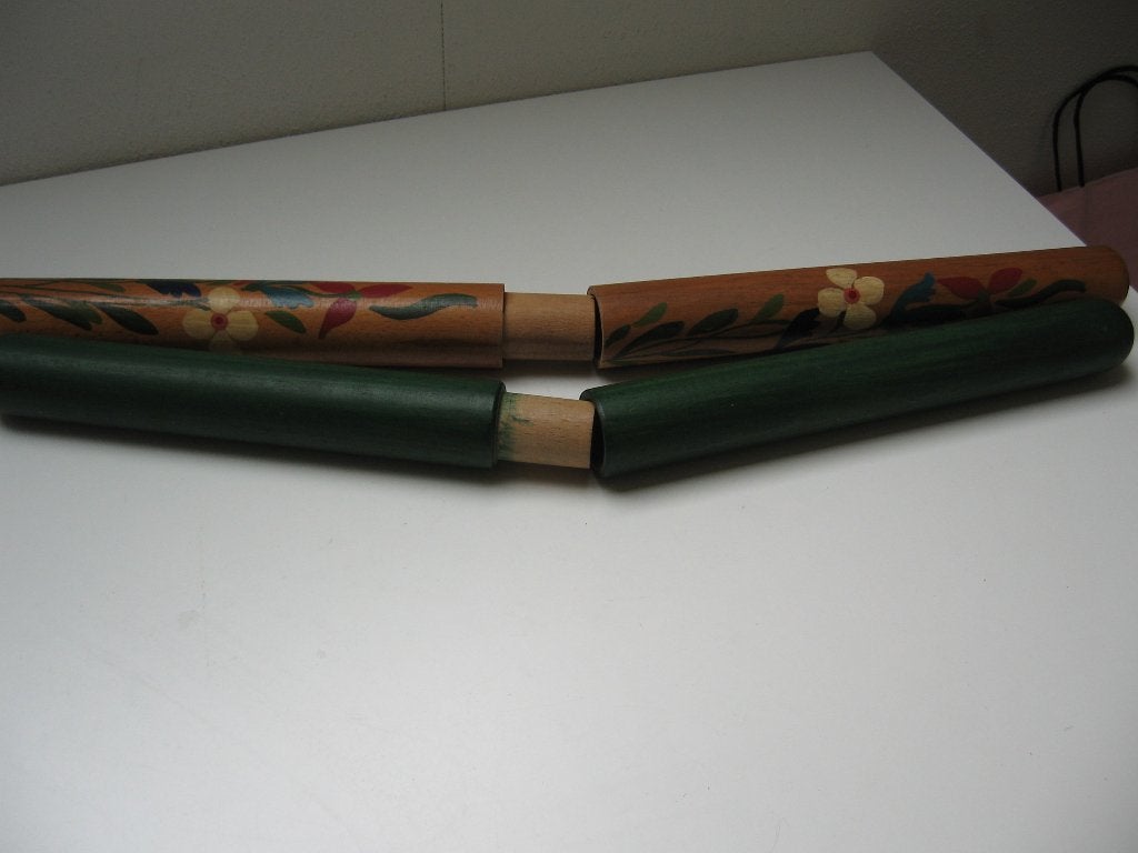 2 houten kokers v breinaalden samen €10.00 Uniek., Hobby en Vrije tijd, Breien en Haken, Ophalen of Verzenden, Zo goed als nieuw
