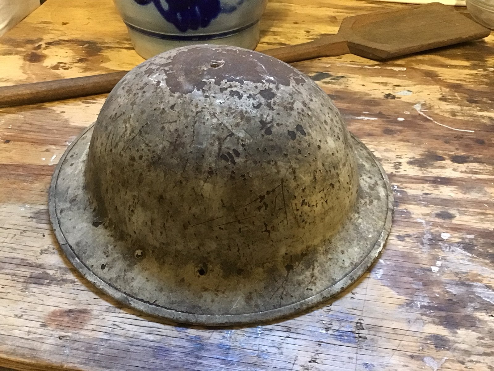 Britse brodie helm BMB 1942 met leren binnenwerk WW2, Verzamelen, Militaria | Tweede Wereldoorlog, Ophalen of Verzenden, Engeland