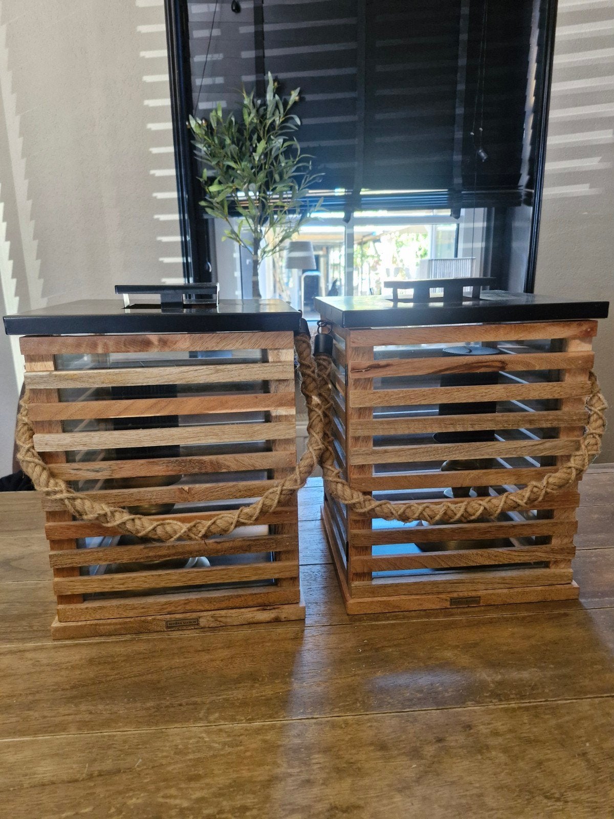 Prachtige Riviera Maison Lantaarns met Kaarsen, 25 tot 50 cm, Bruin, Ophalen of Verzenden, Zo goed als nieuw