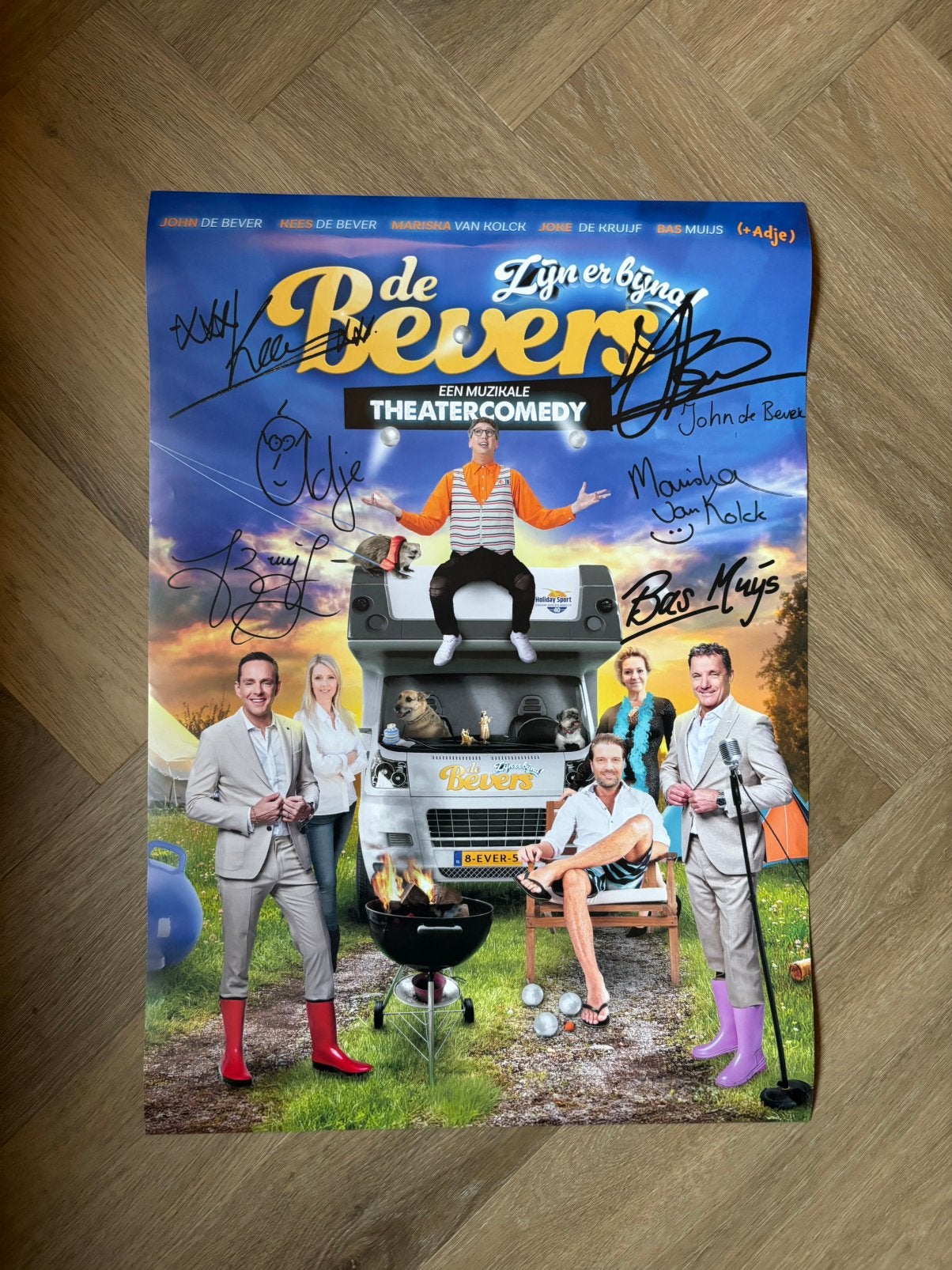 De Bevers poster theatershow met handtekeningen, Rechthoekig Staand, Nieuw, Ophalen of Verzenden, A1 t/m A3