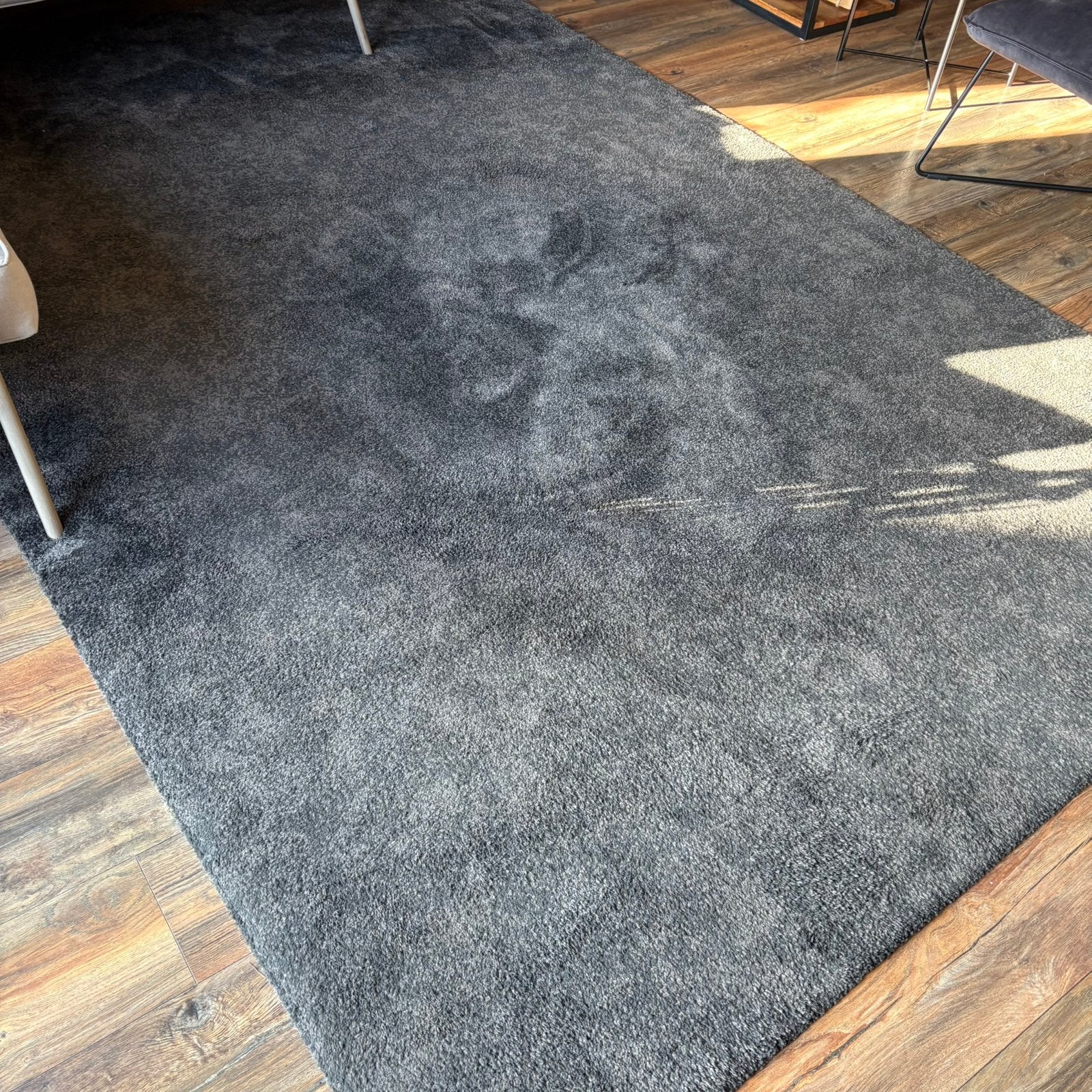 Vloerkleed antraciet 200x300 cm, Ophalen, Gebruikt, Zwart, 200 cm of meer