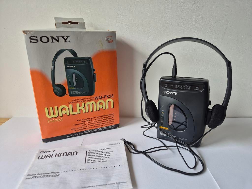Sony Walkman WM-FX21 met doos en hoofdtelefoon - Goede Staat, Ophalen of Verzenden, Walkman