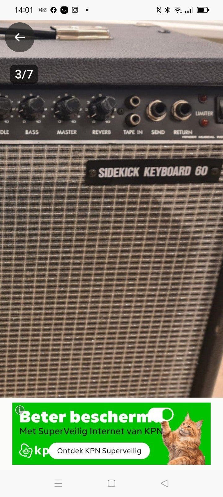 Fender Sidekick Keyboard 60 Versterker, Ophalen, Gebruikt, Minder dan 500 watt, Keyboardversterker