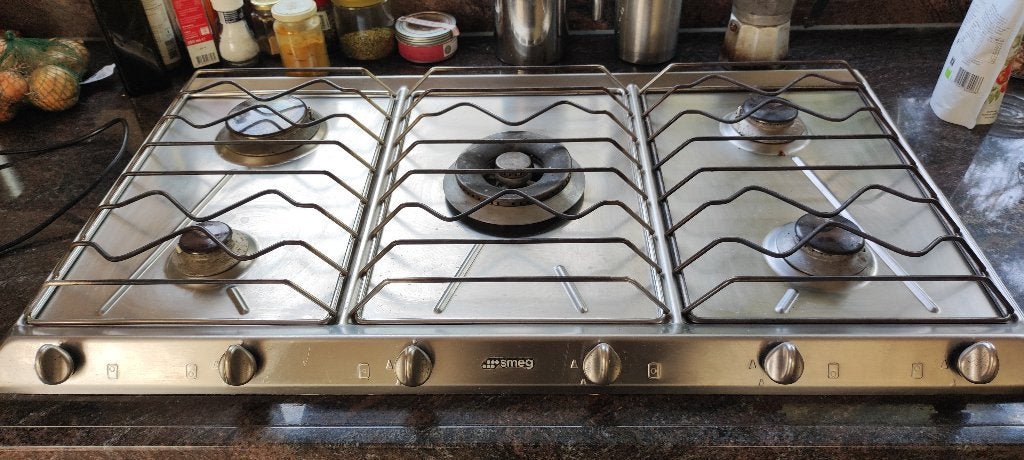 Inbouw 5 pits gaskookplaat Smeg, Witgoed en Apparatuur, Kookplaten, Ophalen, Zo goed als nieuw, Inbouw, Gas