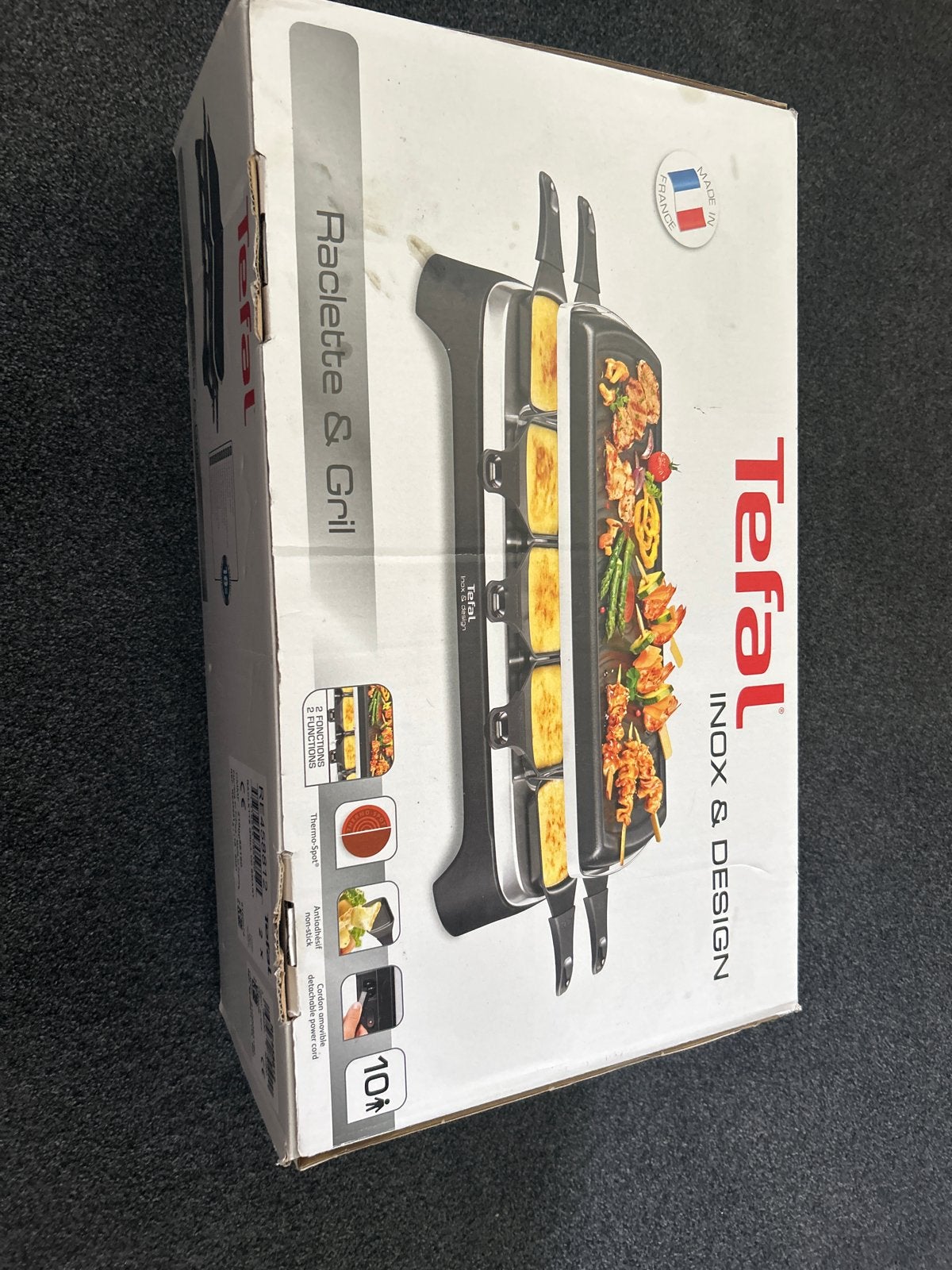 Tefal Raclette & Grill Inox & Design met gebruikssporen, Ophalen of Verzenden, Gebruikt