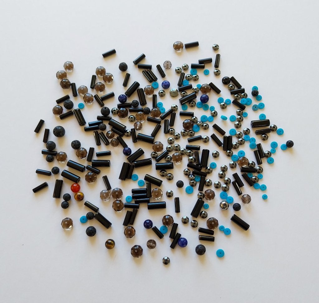 Set Edelsteenkralen, Onyx, Rookkwarts, Tijgeroog, Sodaliet,, Verzenden, Nieuw, Kraal