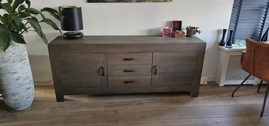 Robuust dressoir met 3 lades en deuren, Huis en Inrichting, Kasten | Dressoirs, Gebruikt, 100 tot 150 cm, Ophalen of Verzenden