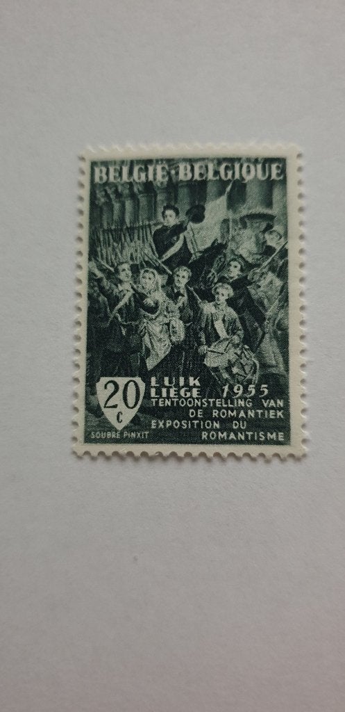 7039 belgie tentoonstelling van romantiek 1955 liege luik, Verzenden