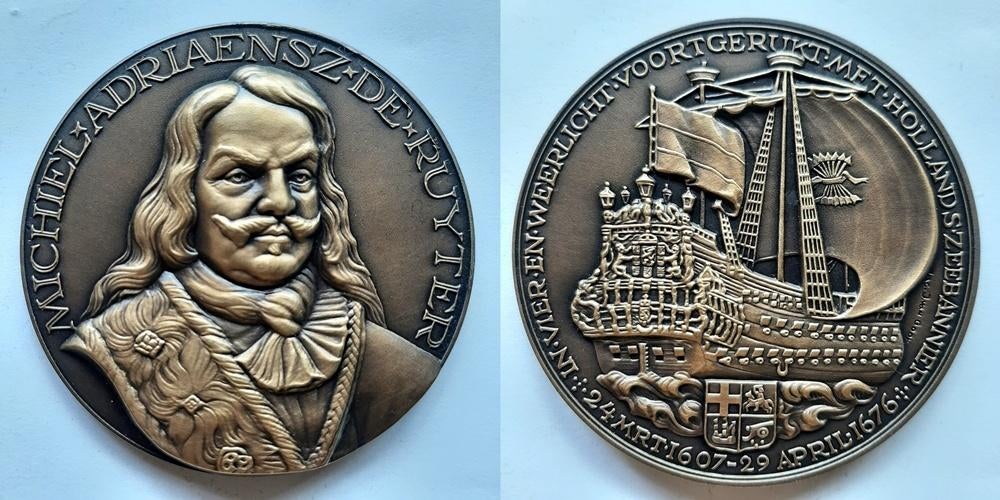 Grote penning Michiel de Ruijter, Verzenden, Brons, Nederland