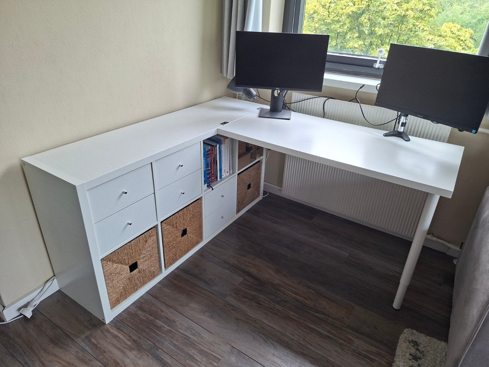 Kallax/Linnmon kast + bureau bureau combinatie, Ophalen, Gebruikt, Scandinavisch, IKEA