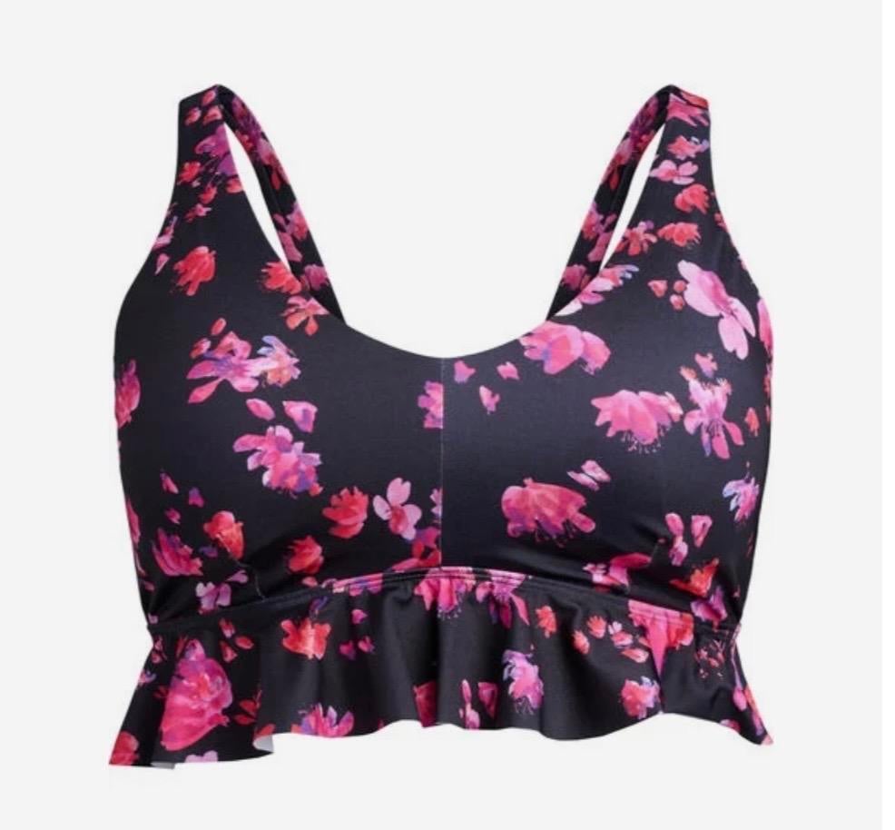 Zizzi Bloemen Bikini Top met Ruche Afwerking - Maat 48, Kleding | Dames, Badmode en Zwemkleding, Ophalen of Verzenden, Nieuw, Overige kleuren