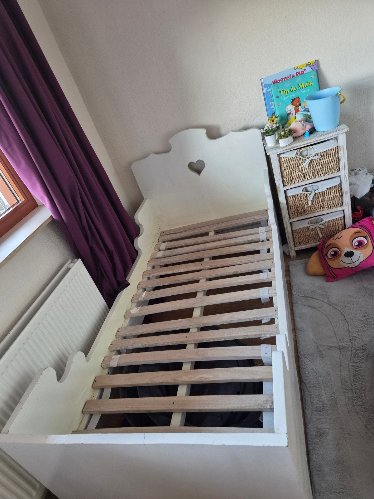 GRATIS | Stevig kinderbed 160x80 cm + eventueel matras, Ophalen, Gebruikt, 70 tot 85 cm, Lattenbodem
