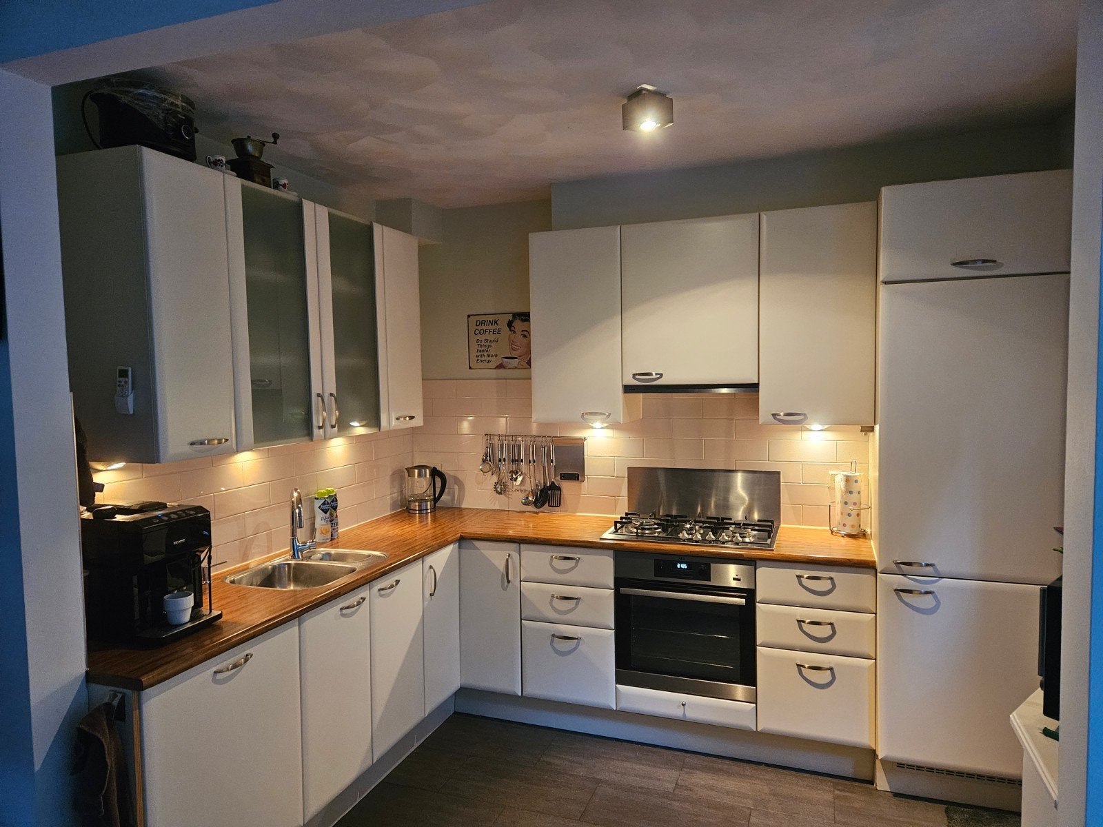 Complete keuken 3x2.3 mtr, Ophalen, Gebruikt, Hoekkeuken, Hout