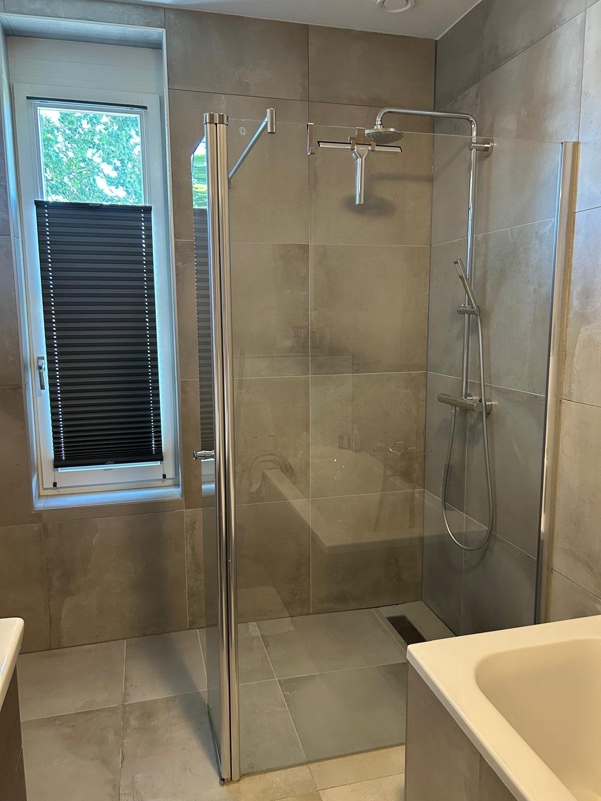 Douchewand glas met profielen Afmeting 115x200 cm, Ophalen, Gebruikt, Met douche
