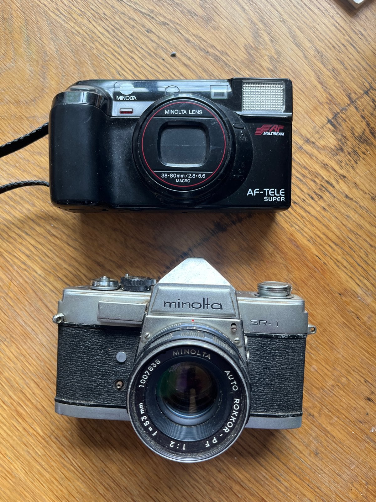 Minolta SR-1 Spiegelreflexcamera en Minolta AF-Tele Super, Ophalen of Verzenden, Gebruikt, Spiegelreflex, Minolta