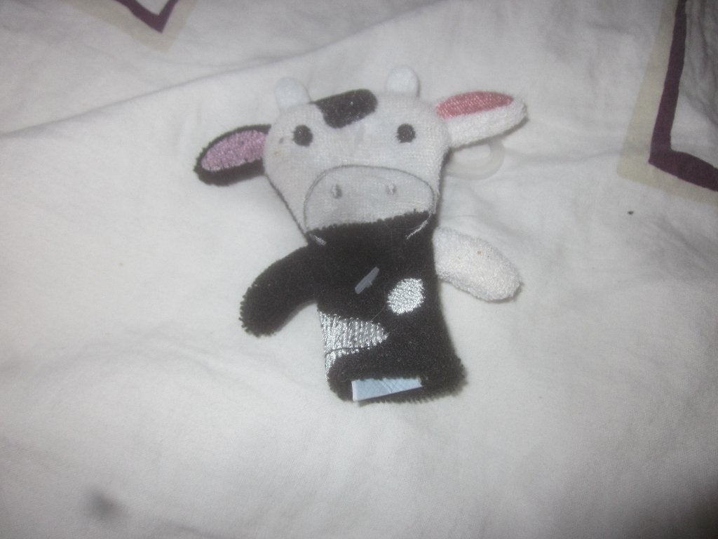 Nieuw vingerpoppetje koetje, Nieuw, Ophalen of Verzenden, Meerkleurig, Wasbaar