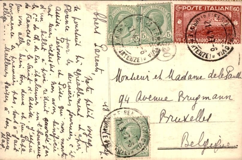 Italië - Stempels - Frankering - 1927, Ophalen of Verzenden, Envelop