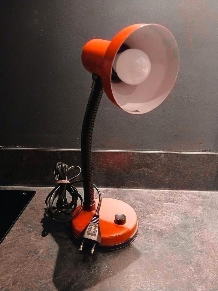 Vintage Jaren 70 Tafellamp Rood, Gebruikt, Vintage, Ophalen of Verzenden, Minder dan 50 cm