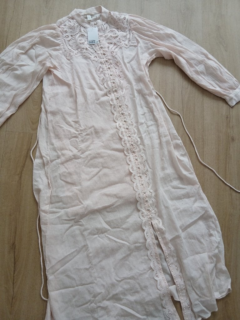 Hm jurk roze met kant, Kleding | Dames, Jurken, H&M, Nieuw, Ophalen of Verzenden, Roze