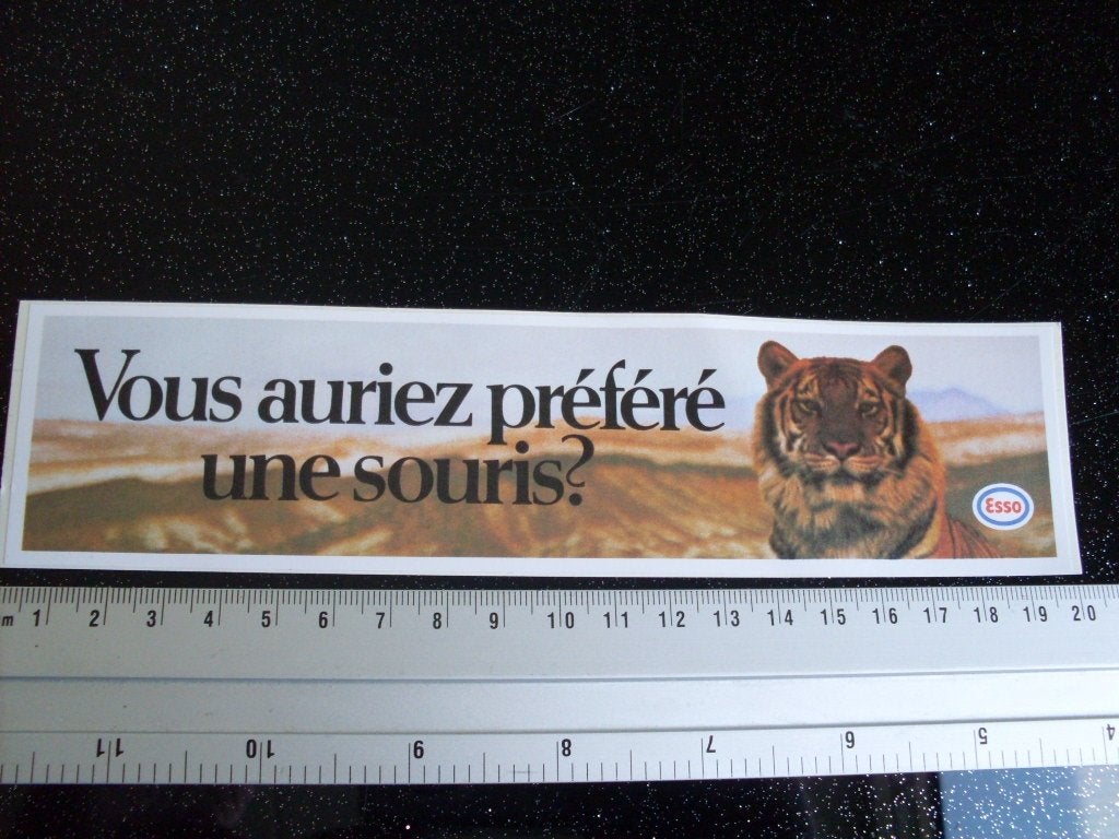 sticker vous auriez préféré une souris? esso logo tijger, Verzenden, Zo goed als nieuw, Bedrijf of Vereniging