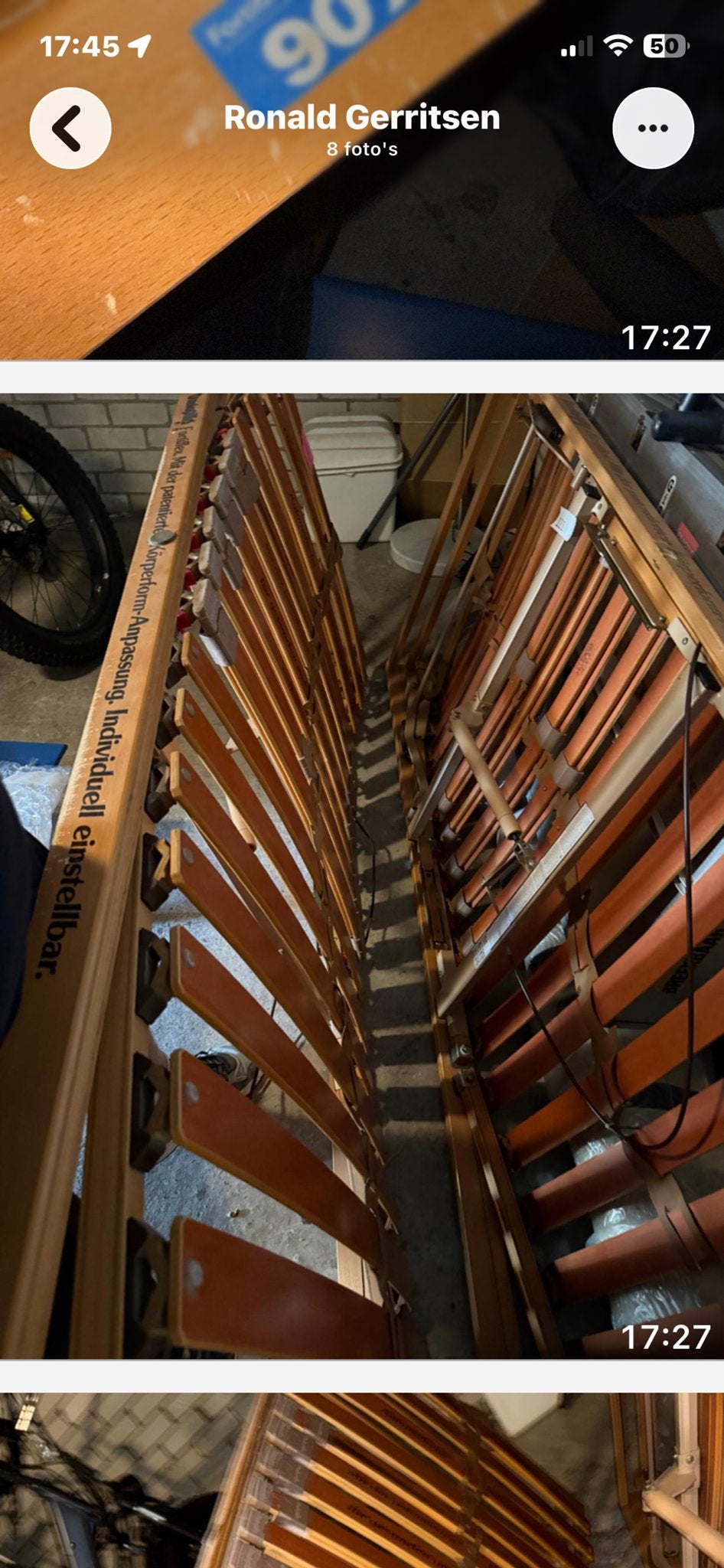 Gratis lattenbodem 90x210 met onderstel, Ophalen, Gebruikt, 90 cm, Eenpersoons