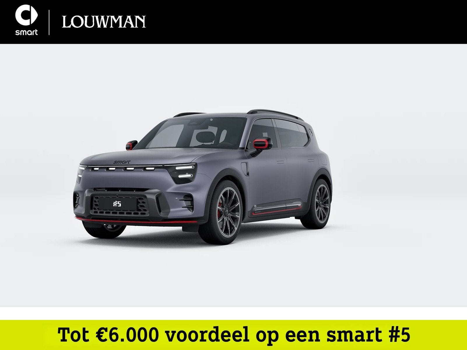Smart #5 Brabus 100 kWh | Panoramisch dak | 13-inch OLED pas, Auto's, Automaat, 2378 kg, Blauw, Vierwielaandrijving