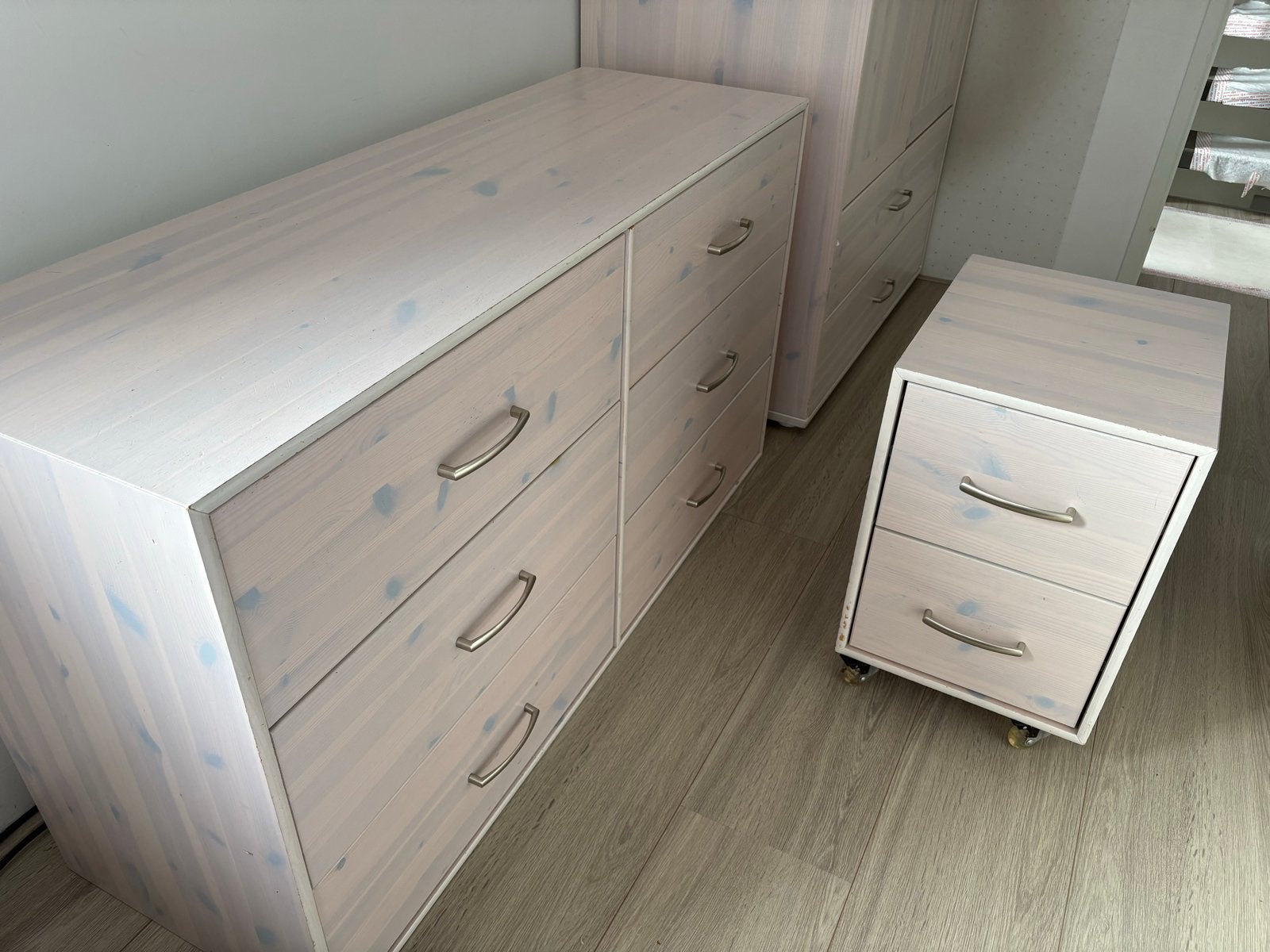 Flexa white wash classic nachtkastje en dressoir, Ophalen, Gebruikt, 100 tot 150 cm, Met lade(s)