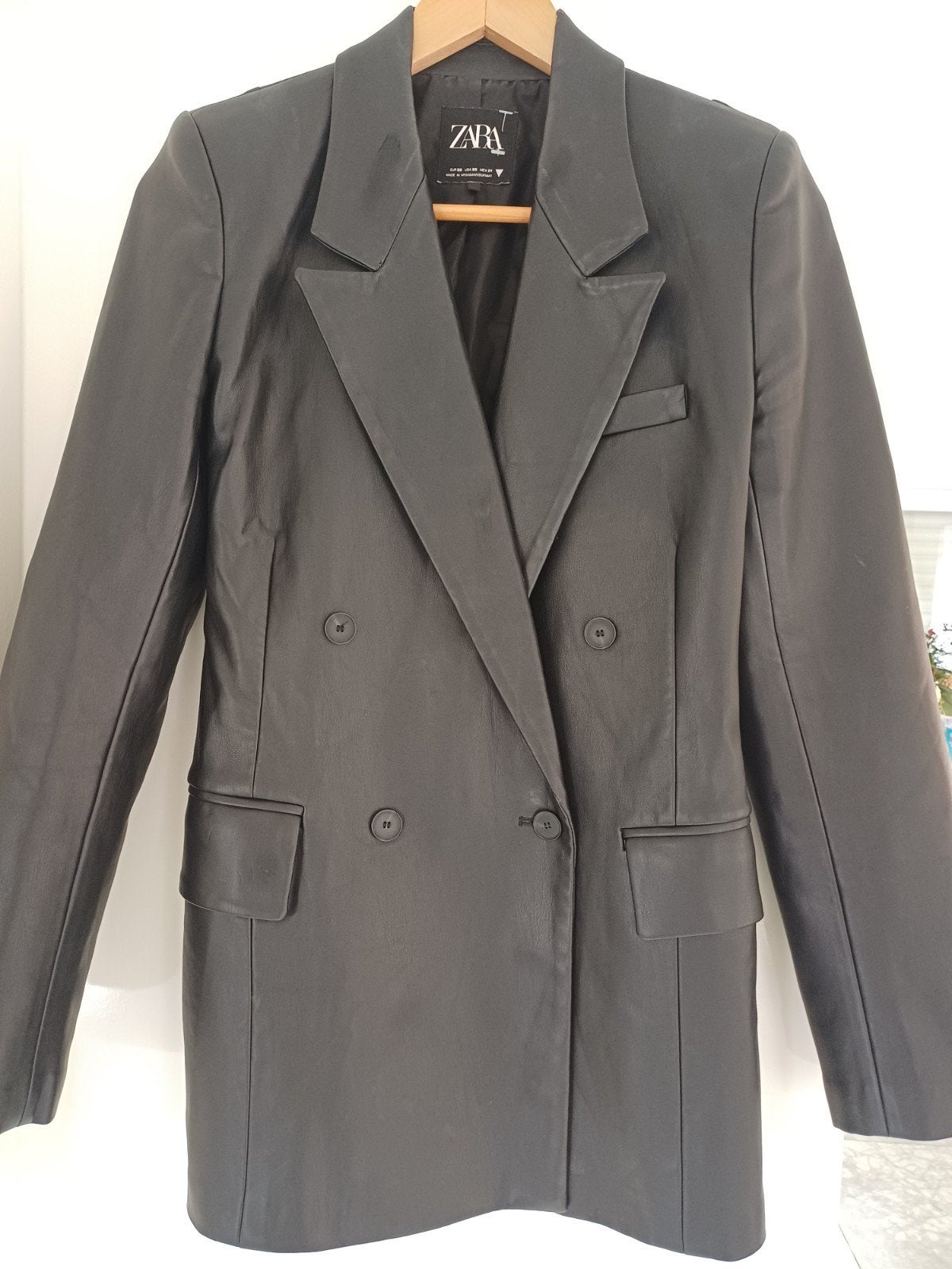 Zara blazer maat S lederlook, Ophalen of Verzenden, Zo goed als nieuw, Zwart