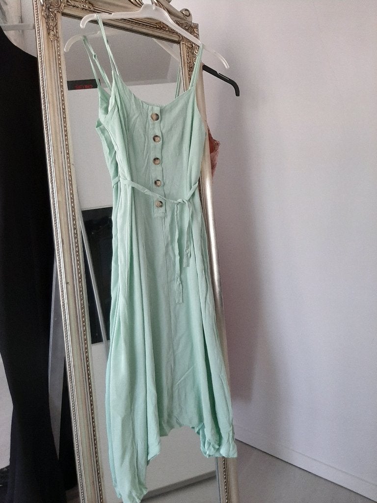LCW mintgroene jurk met spaghettibandjes en knopen maat XS, Verzenden, LCW, Maat 34 (XS) of kleiner, Gedragen
